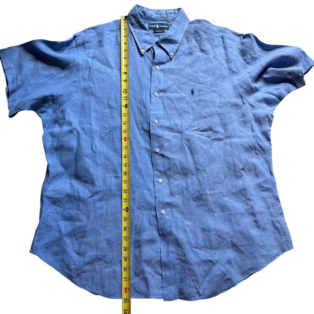 Polo by Ralph Lauren 100% Linen Casual Button Down Short Sleeve Shirt Resort XXL - Picture 7 of 7